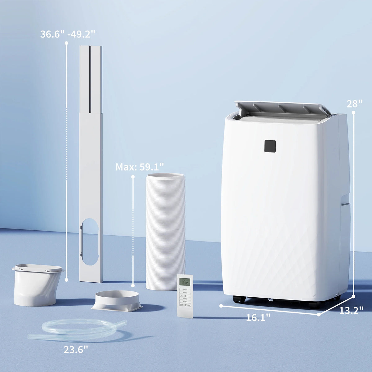 HOMCOM Portable Air Conditioner, 12000 BTU AC Unit with Cool, Dehumidifier, Fan, 550 Sq. ft, 24H Timer On Off, Auto & Sleep Mode, Window Kit