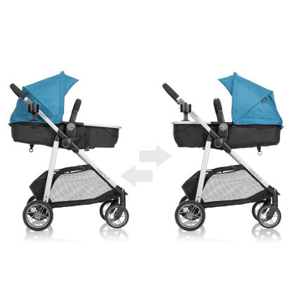 Evenflo Omni Plus Modular Travel System with LiteMax Sport Infant Car Seat, Mylar Gray, Unisex