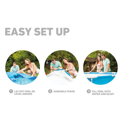 INTEX Round Metal Frame 10ft x 30in Above Ground Swimming Pool Set, Blue
