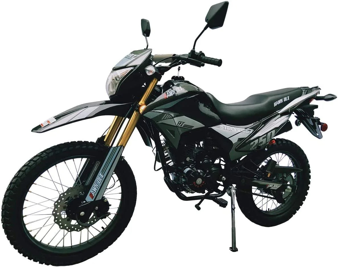 RPS Hawk DLX 250 cc EFI Fuel Injection Enduro Dirtbike gas Bike Hawk EFI Deluxe Gas Motorcycle - Choose your color