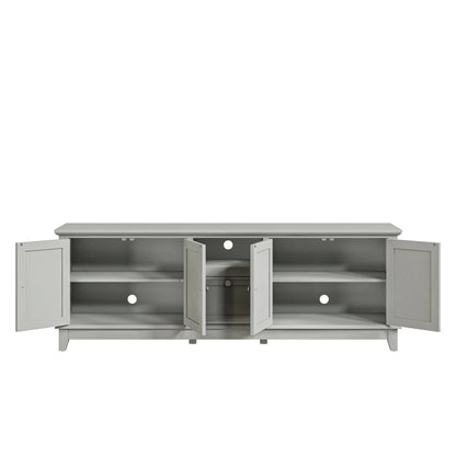FESTIVO Rustic 72-Inch TV Stand with Adjustable Shelves, Hidden Storage - 72" in Width Light Grey