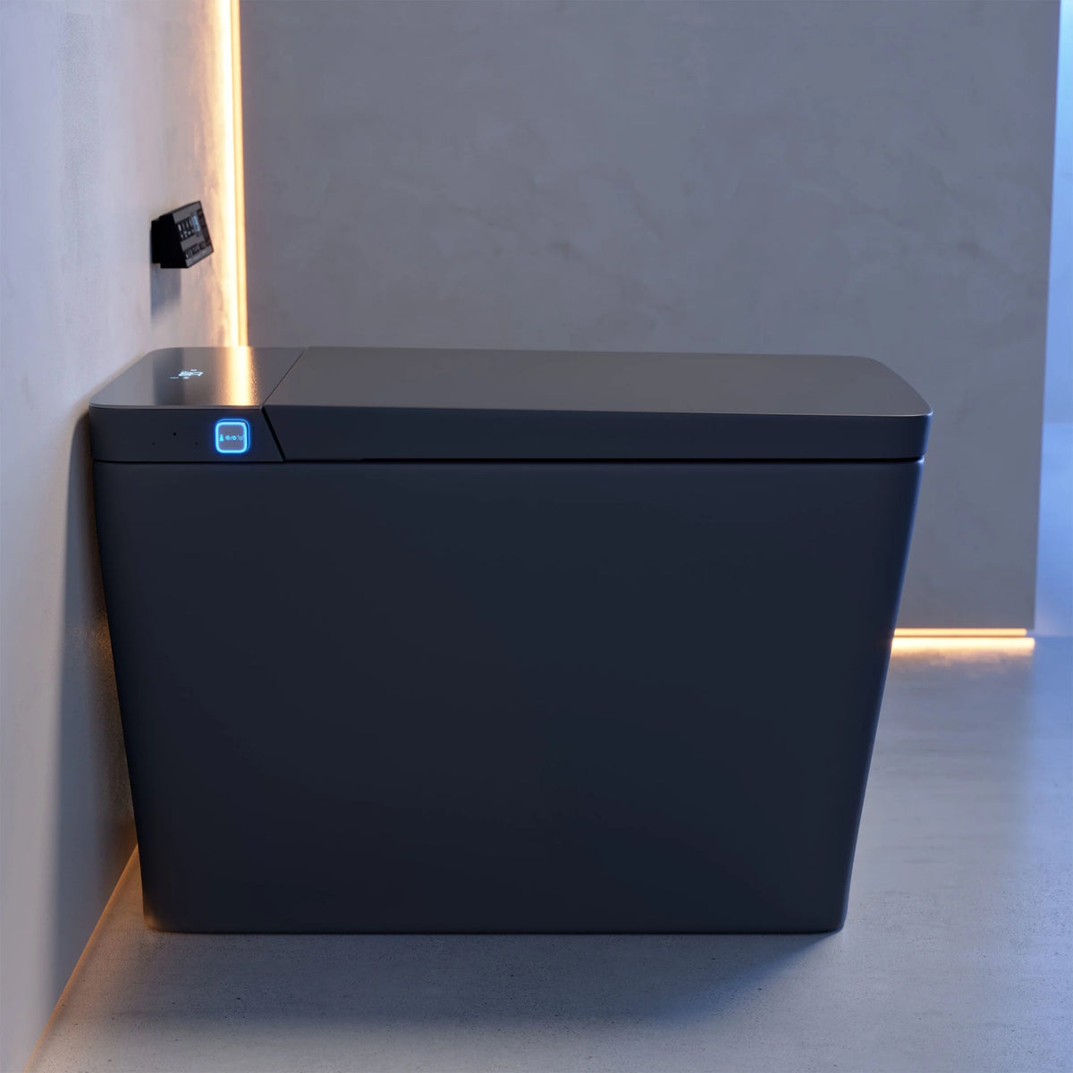 Concorde One Piece Smart Toilet 1.28 GPF in Matte Black with Heated Bidet, Air Drying, Night Light, Foot Sensor