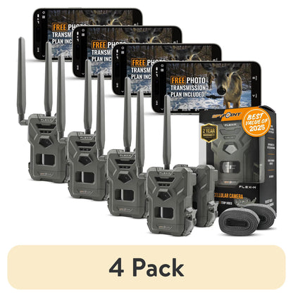 SPYPOINT Flex-m Twin Pack Cellular Trail Camera – Hunting Trail Monitor with GPS, Night Vision, Dual-Sim LTE, IP65 Water-Resistant