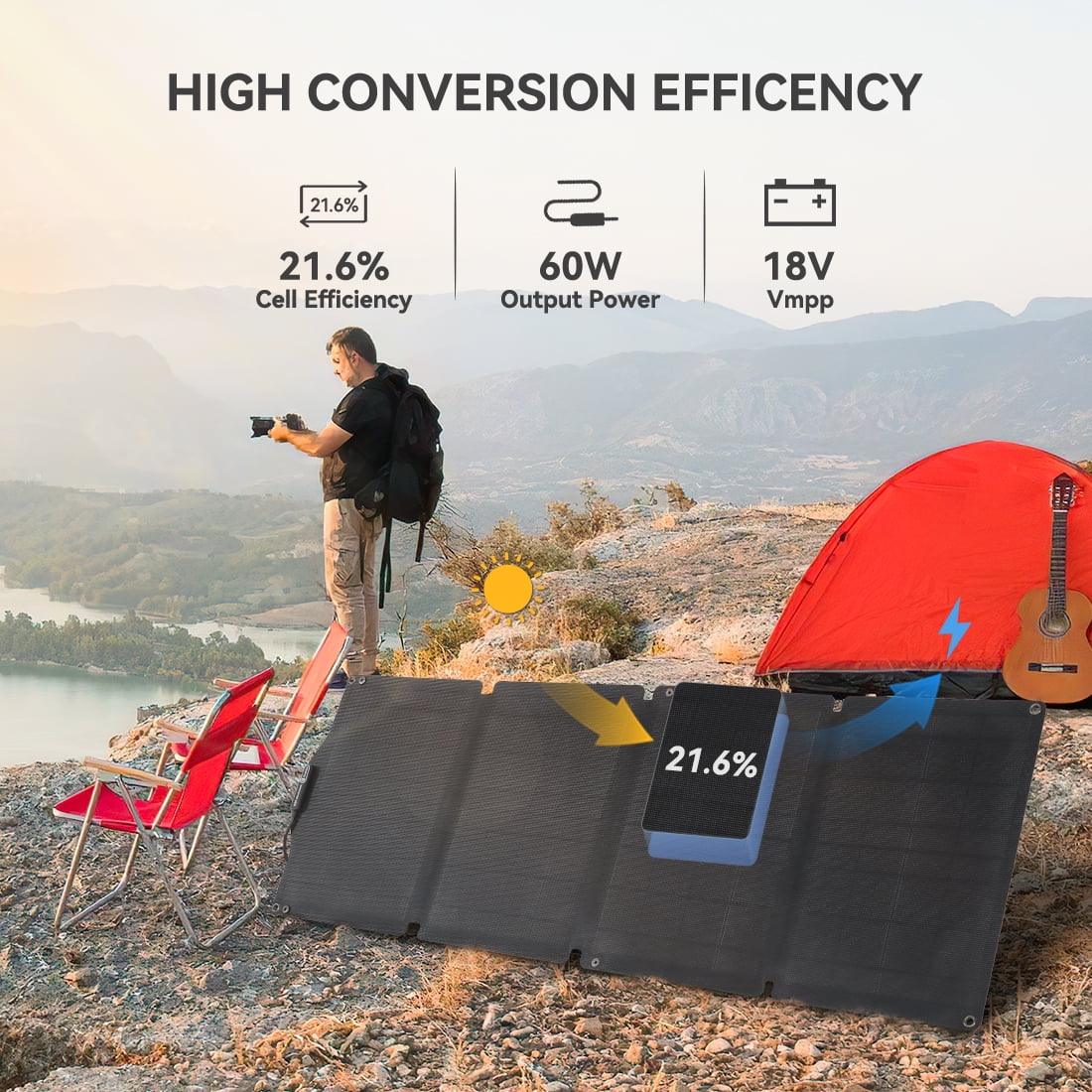 Flashfish 200W Portable Power Station, 40800mAh Solar Generator, Portable Generator for Camping Travel Emergency