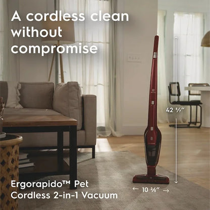 Electrolux Ergorapido Pet Cordless 2-in-1 Vacuum for Pet Hair Removal