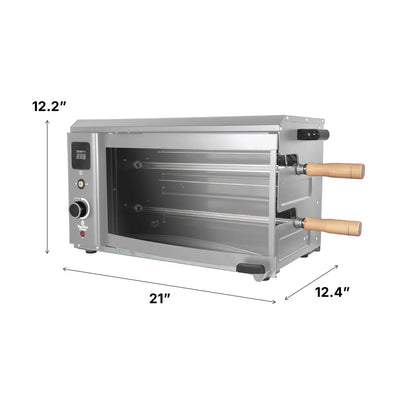 Brazilian Flame 2-Skewer Brazilian Rotisserie Electric Grill in Red