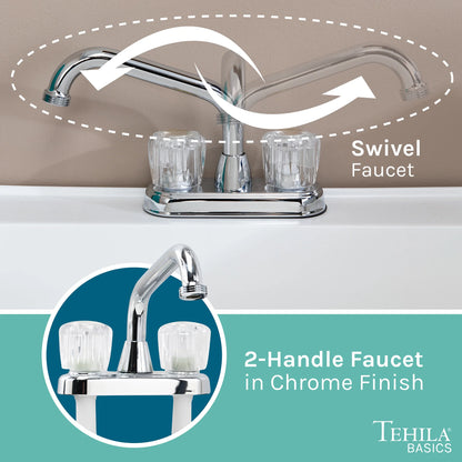 Tehila Freestanding Black Utility Sink with Black Faucet for Laundry Room