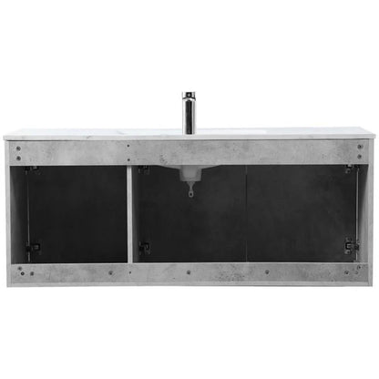 Elegant Kitchen and Bath 48 Inch  Single Bathroom Floating Vanity In Concrete Grey