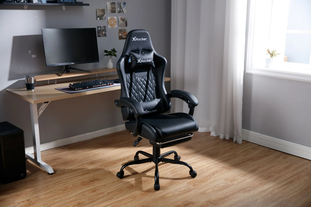 X Rocker Apex PC Gaming Chair with Massage Function and Footrest, Red