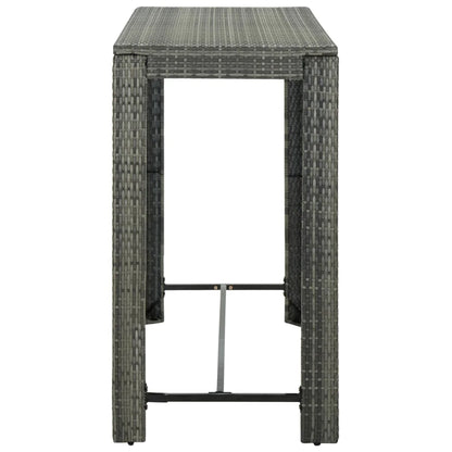 vidaXL Patio Bar Set Outdoor Bistro Set Bar Stool Bistro Table Poly Rattan