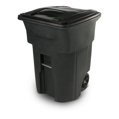 Toter Trash Can Greenstone With Wheels And Lid, 96 Gallon