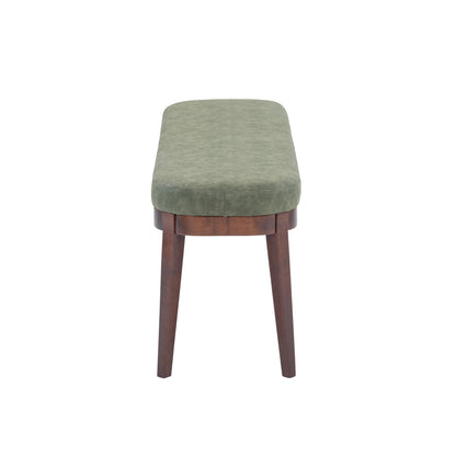 Eleanor Mid-century Upholstered Dining Bench, Entryway Bench with Solid Wood Frame, Beige