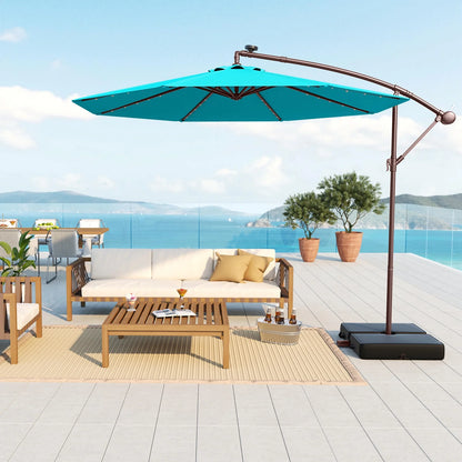Costway 98.40" Navy Cantilever Patio Umbrella, Base-Included