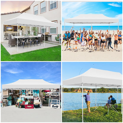 Hoteel 10x15 Heavy Duty Canopy Tent with 4 Sidewalls,Pop up Canopy for Parties Wedding,Commercial Easy up Gazebo with Roller Bag,UV 50+ &,Black