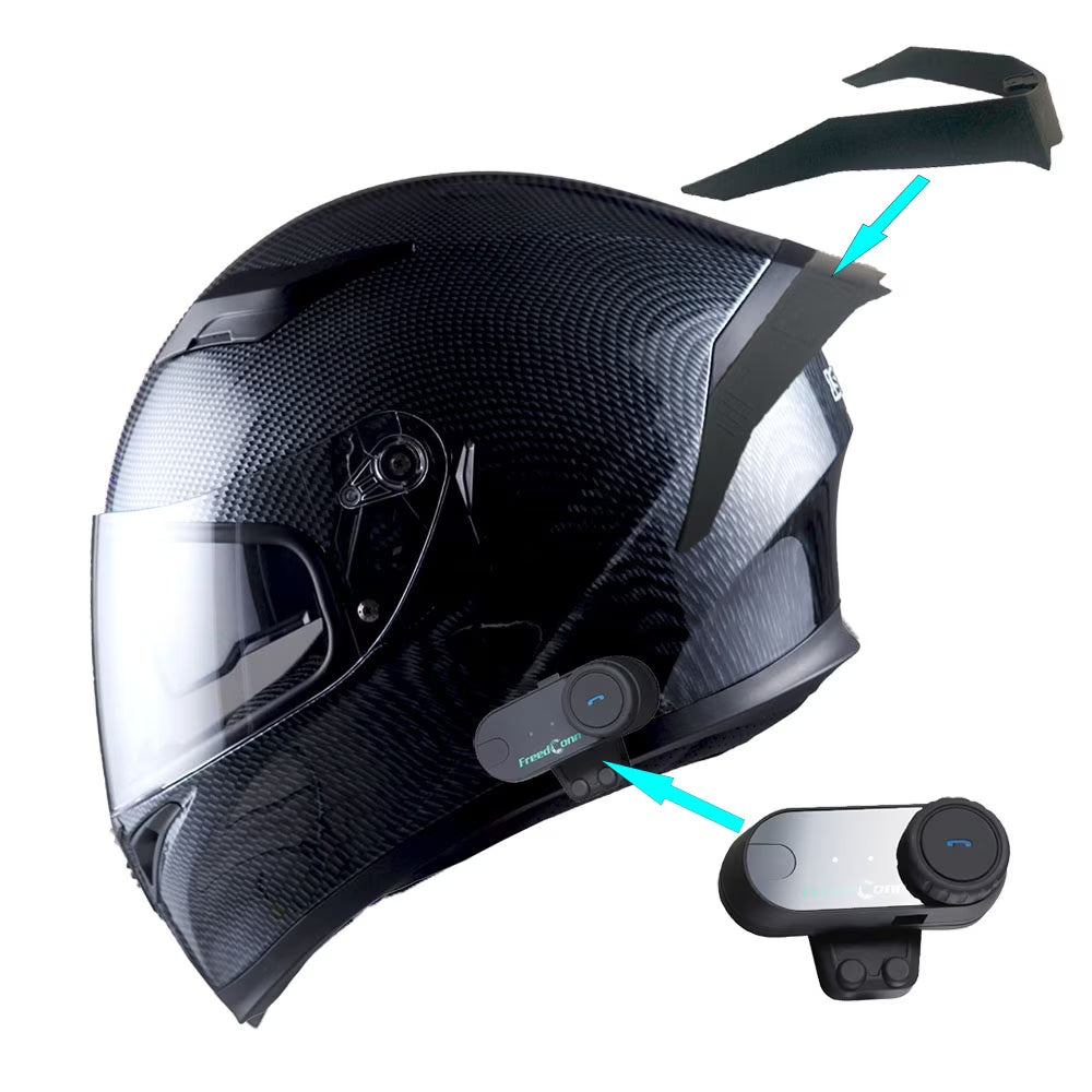 1Storm Motorcycle Modular Full Face Flip up Dual Visor Helmet + Spoiler + Motorcycle Bluetooth Headset: HJK316 Mechanic Red