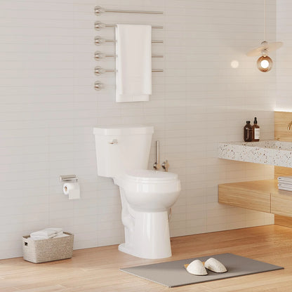 TROPOW Toilet, Two-Piece Toilet, ADA Toilet with Dual Flush, Elongated Toilets for Bathrooms with Soft Close Seat, Universal Height,White