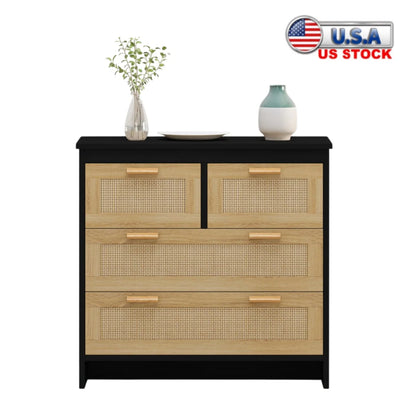 Tcbosik 4-Drawers Dresser, 31.5" Storage Chest of Drawers for Bedroom, Easy to Assemble, Natural