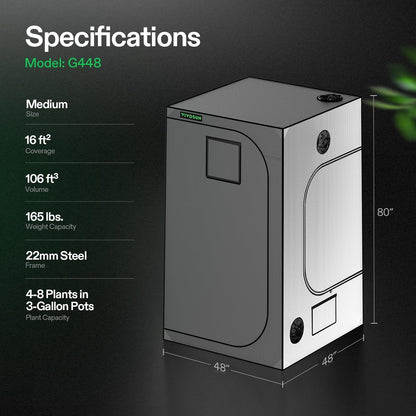 VIVOSUN G336 36"x36"x72" Grow Tent, 3x3 FT Advanced Gray Mylar Tent with 19mm Poles, Observation Window and Floor Tray for Hydroponic Plants for VS2000/VS3000