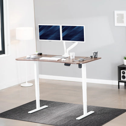 VIVO Reclaimed Wood / Black 63�?x 32�?Electric Height Adjustable Stand Up Desk