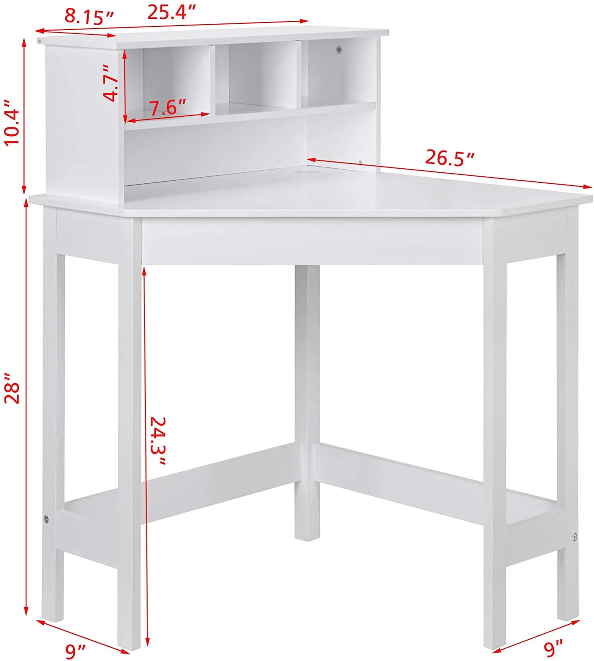 UTEX Kids Desk,Wooden Study Desk with Chair for Children,Writing Desk with Storage and Hutch for Home School Use,White