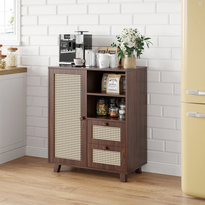 STARY Sideboard Buffet Cabinet, Accent Cabinet with Drawers and Adjustable Shelf for Kitchen, Living Room, Entryway, Nature
