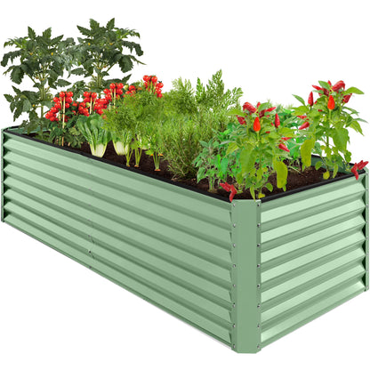 Best Choice Products 8x4x2ft Outdoor Metal Raised Garden Bed, Planter Box for Vegetables, Flowers, Herbs - Gray