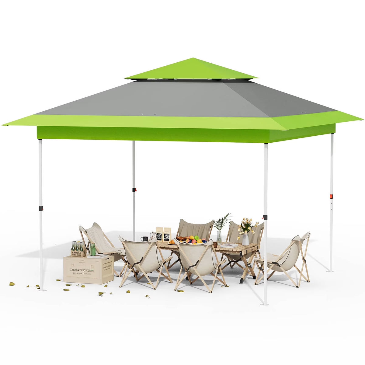 Pirecart 12' x 12' Pop-up Canopy Tent Waterproof Outdoor Gazebo Shelter with Wheeled Bag, Instand Canopy , White