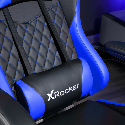 X Rocker Apex PC Gaming Chair with Massage Function and Footrest, Red
