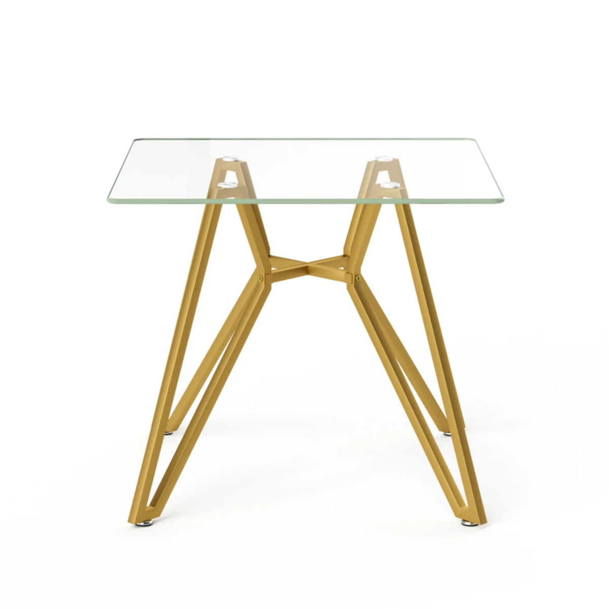 35.4 Inch Square Tempered Glass Dining Table Suitable For 2 To 4 People Space Saving Small Kitchen Dining Table Equipped With Sturdy Metal Table Legs Suitable For Dining Room Living Room Gold