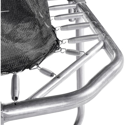 JumpKing 10'x15' Rectangle Trampoline with 2 Powder Coated Basketball Hoops & Breakaway Rim and Ladder- Large Recreational Trampoline for Kids and Adults with Enclosure Net