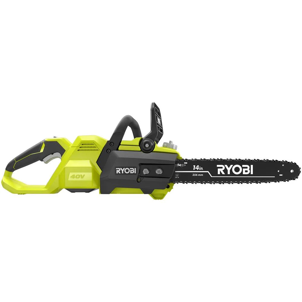 Ryobi 14" 40V Battery Powered Chainsaw, Brushless Motor for Gas-Like Power
