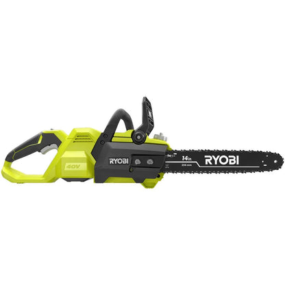 Ryobi 14" 40V Battery Powered Chainsaw, Brushless Motor for Gas-Like Power
