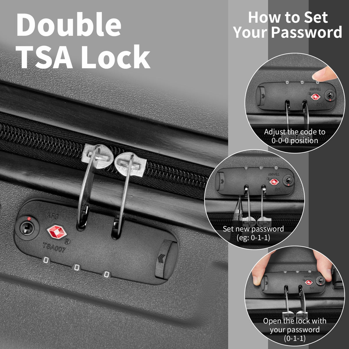 Zimtown 3 Piece Nested Spinner Suitcase Luggage Set With TSA Lock Royal Blue