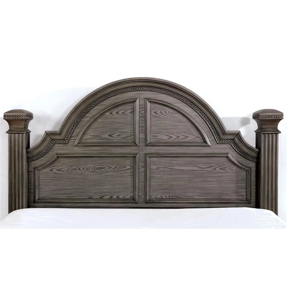 FOA Charo 6pc Gray Wood Bedroom Set-King Nightstands??����?��?