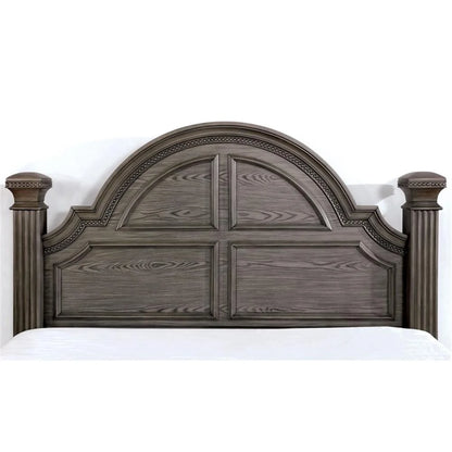 FOA Charo 6pc Gray Wood Bedroom Set-King Nightstands??����?��?