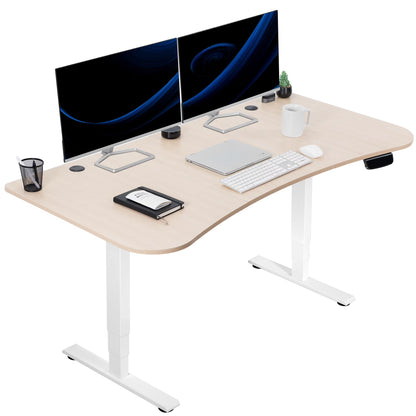 VIVO Reclaimed Wood / Black 63�?x 32�?Electric Height Adjustable Stand Up Desk