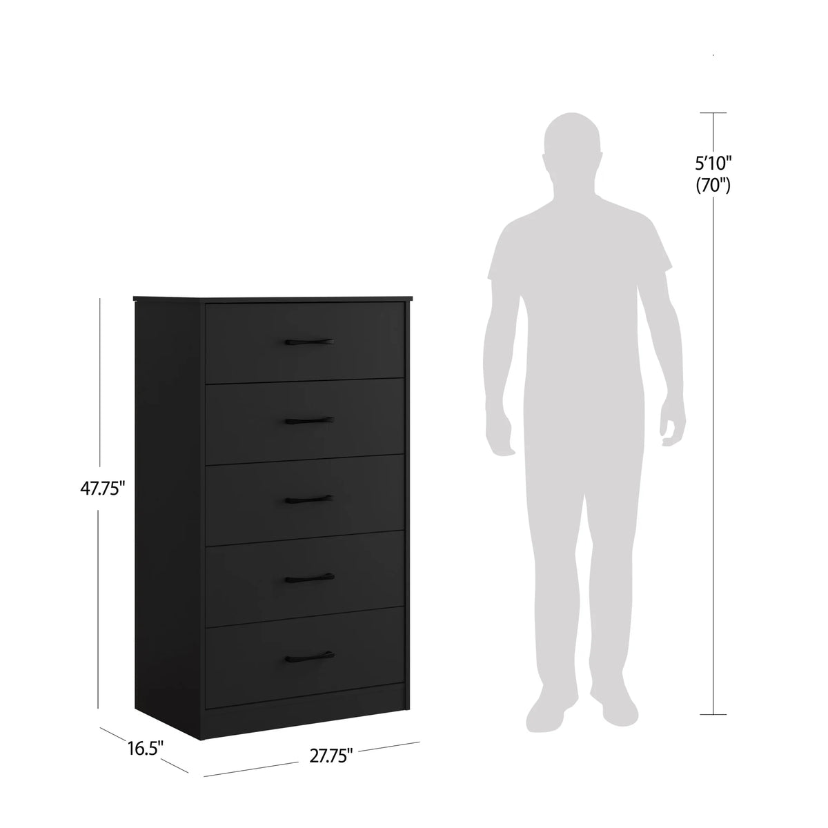 Mainstays Ardent 5 Drawer Dresser, Black
