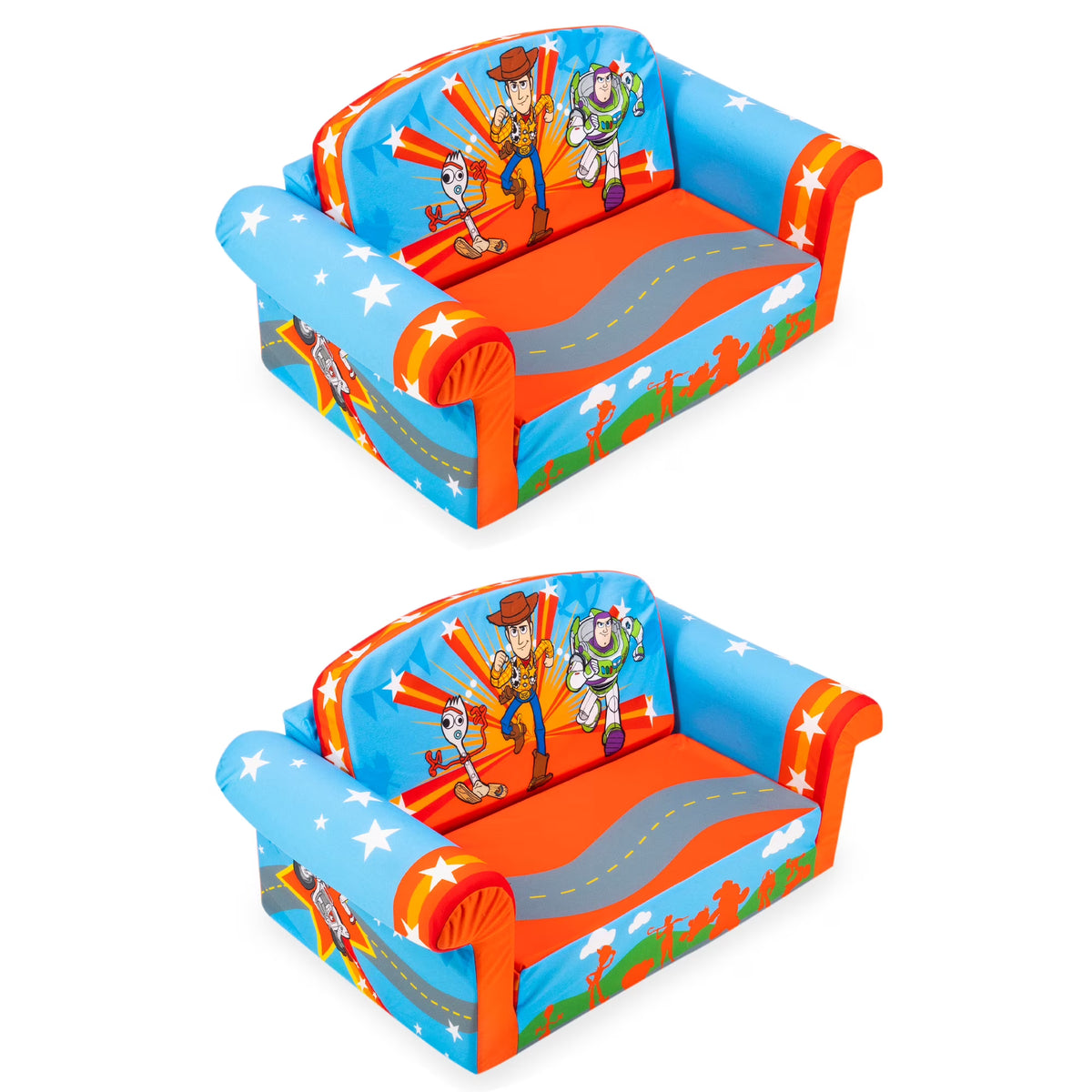 Marshmallow Furniture 2 Pack 2-in-1 Flip Open Foam Sofa Bed, Toy Story 4