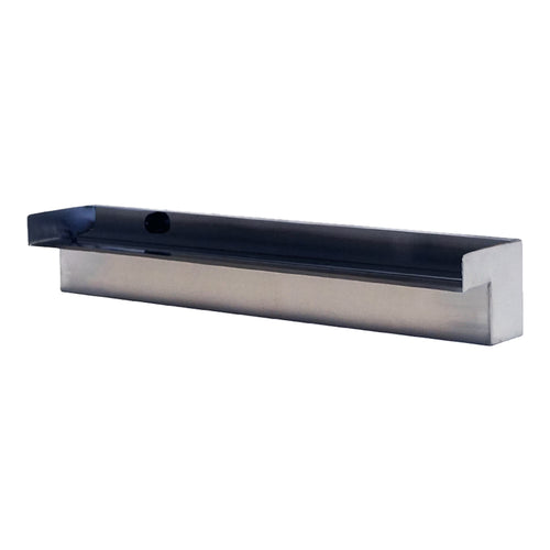 Half Off Ponds Steel Elegance Stainless Steel Spillway, 24 in., 304 SS, 1.5 in. Back Inlet, for Wet Walls & Formal Falls