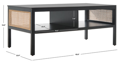 SAFAVIEH Miya Solid 2 Shelf Coffee Table Wood, Natural