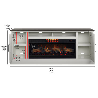 Tresanti Eloise Console with ClassicFlame CoolGlow 2-in-1 Electric Fireplace and Fan