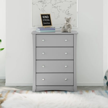 Storkcraft Crescent 4 Drawer Childrens Nursery Dresser, Espresso