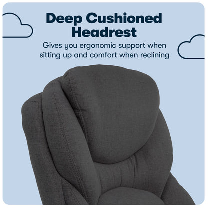 Serta Back in Motion Technology Fabric Executive Office Chair, Light Gray