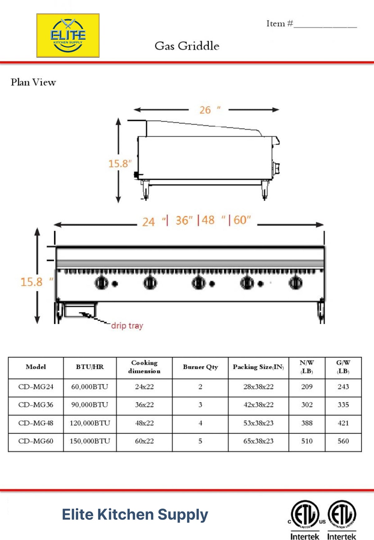 NSF 36 in. Commercial Griddle 90,000BTU Gas Griddle, 3 Burner Heavy-Duty Stainless Steel Countertop Griddle