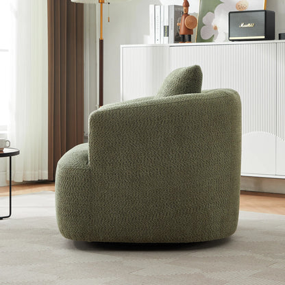 Harper & Bright Designs 360�� Swivel Accent Chair, Barrel Chair Swivel Upholstered Sofa Chair with Cushion for Living Room Office, Beige