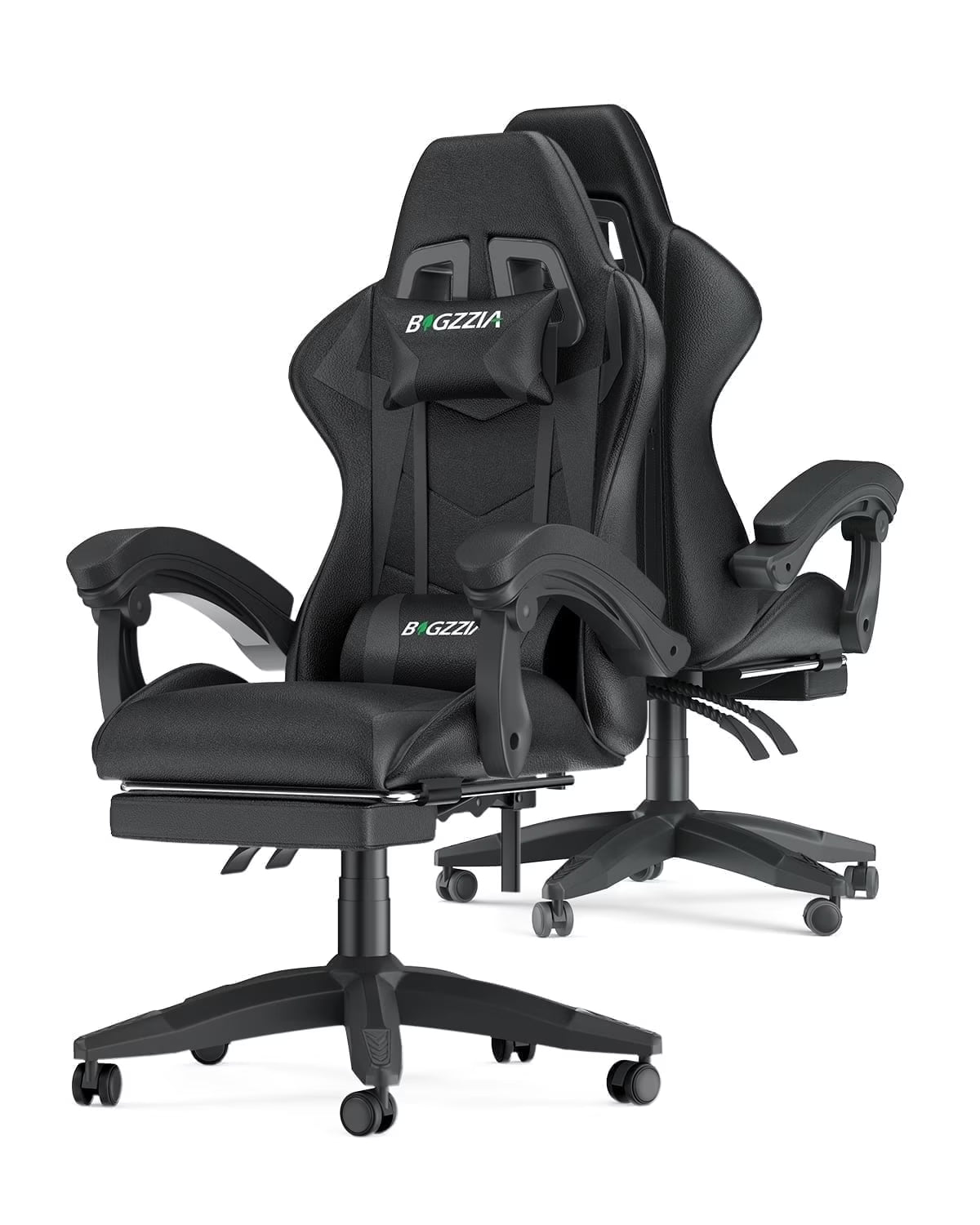 Bigzzia Gaming Chair with Footrest, Gaming Chair for Adult with Headrest and Lumbar Support,Red