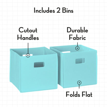 RiverRidge Kid Bookshelf Toy Storage Organizer with 4 Bookracks 2 Cubbies and 2 Gray Bins