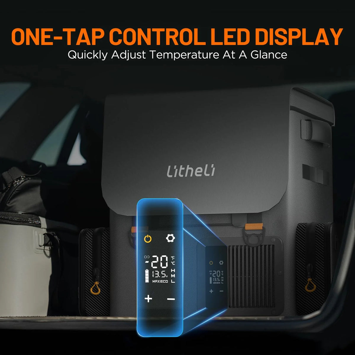 Litheli 16L Backpack Refrigerator, Portable Electric Fridge Freezer Compressor Cooler for Fast Cooling Down to -4°F with Ergonomic Backpack Design for Camping, Road Trips, RV, Boat, Beach