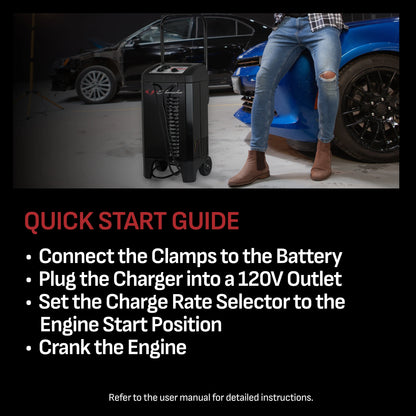 Schumacher Electric Wheeled Manual 10A Car Battery Charger and 200A Engine Starter, 40A Boost, 6V/12V Sport, Auto, and Marine Batteries, SC1446