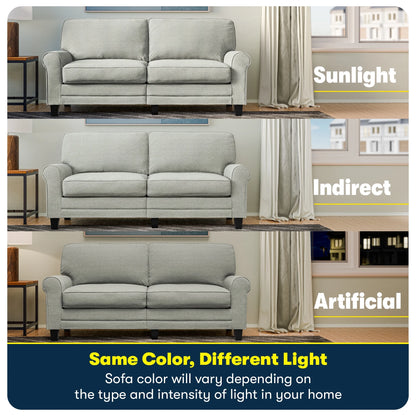 Serta Copenhagen 78" Rolled Arm Sofa with Removable Covers Dark Brown